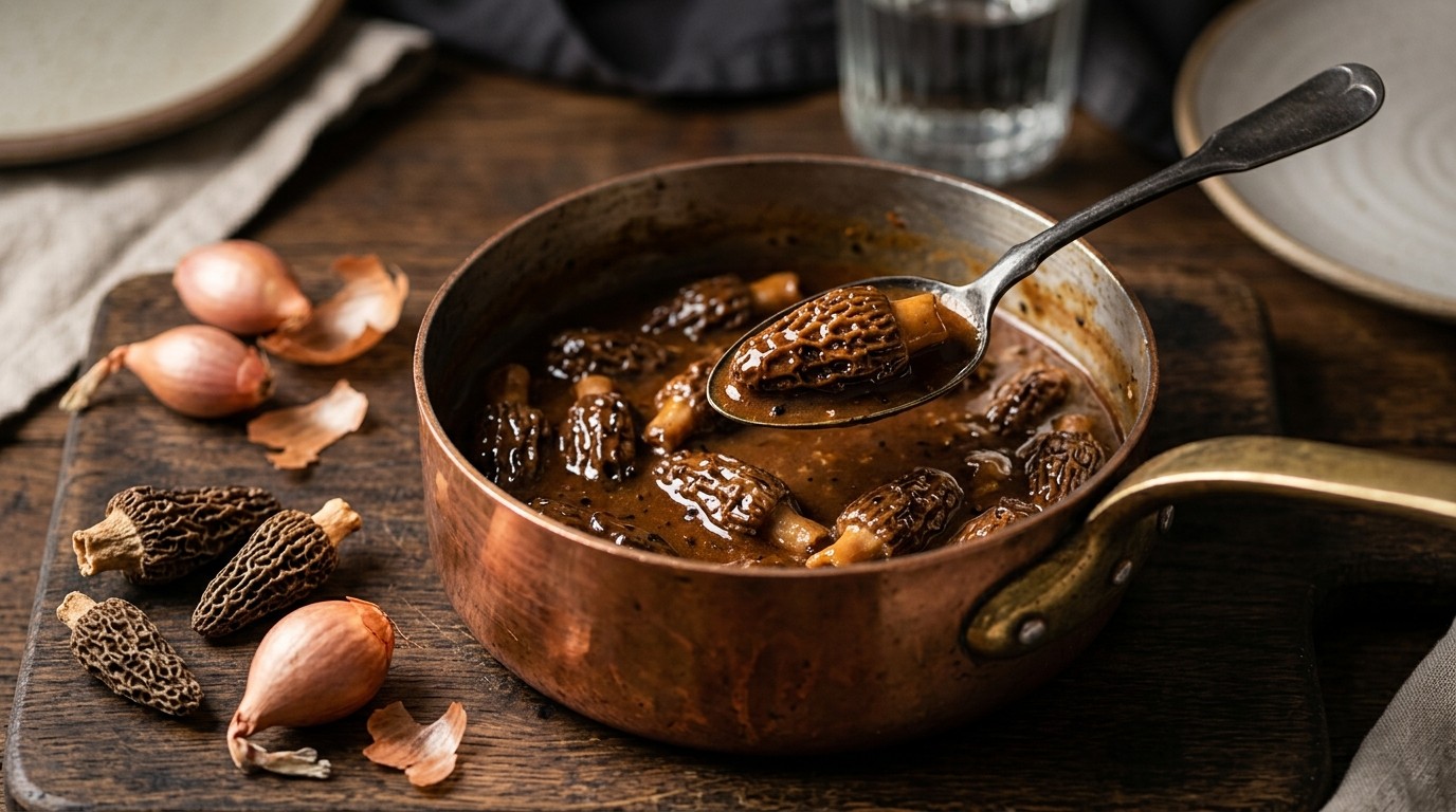 Bruine Saus met Morilles