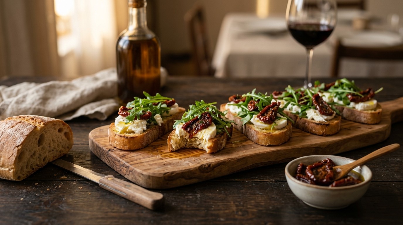 Bruscetta met Mozarella en Rucola recept Bruscetta met Mozarella en Rucola recept
