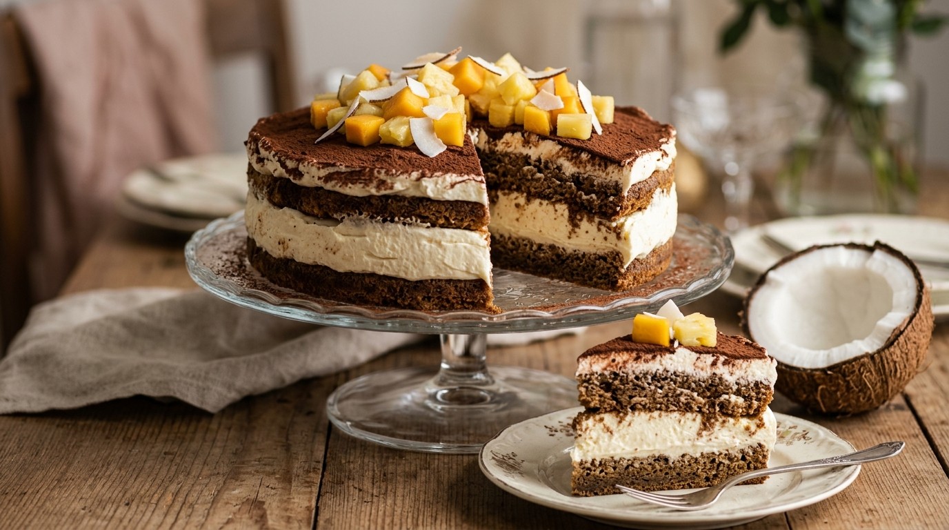 Caribische Tiramisu Taart recept Caribische Tiramisu Taart recept
