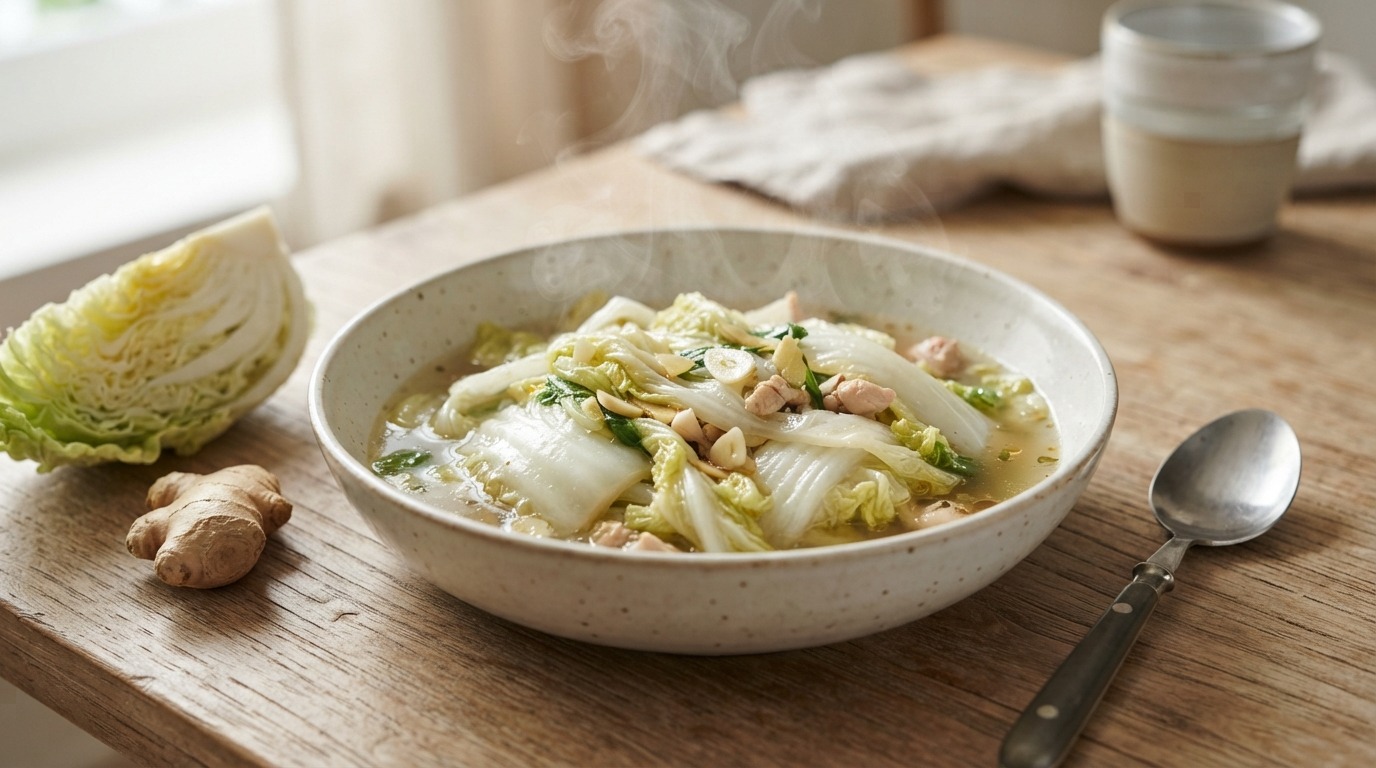 Cah Kol Cina (Chinese Kool met Kippenbouillon) recept Cah Kol Cina (Chinese Kool met Kippenbouillon) recept