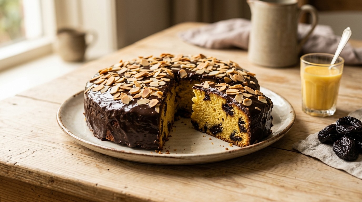 Cake met Chocolade en Pruimen
