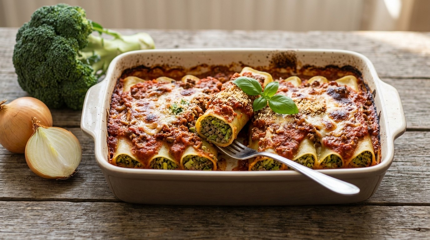 Canneloni met Rundergehakt in Tomatensaus
