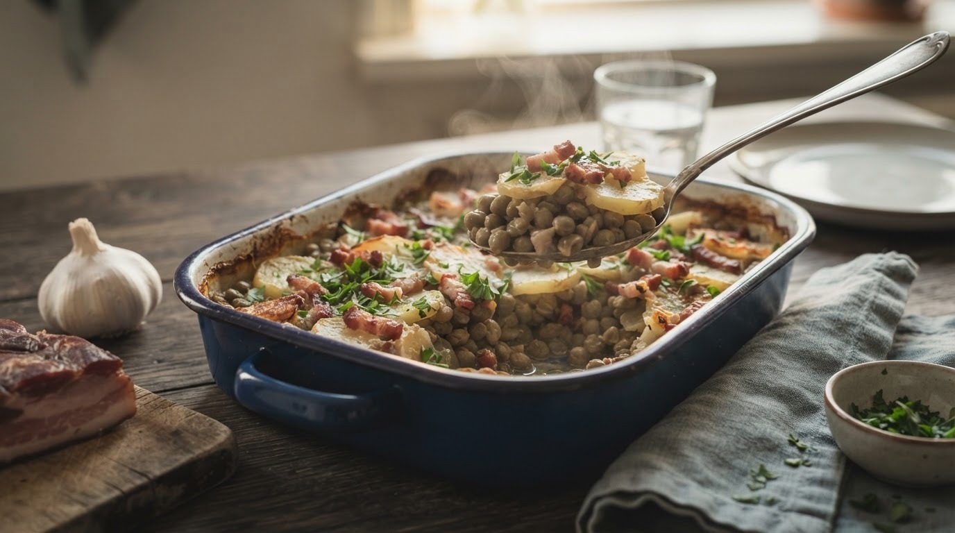 Capucijnerschotel met Knoflook en Spek