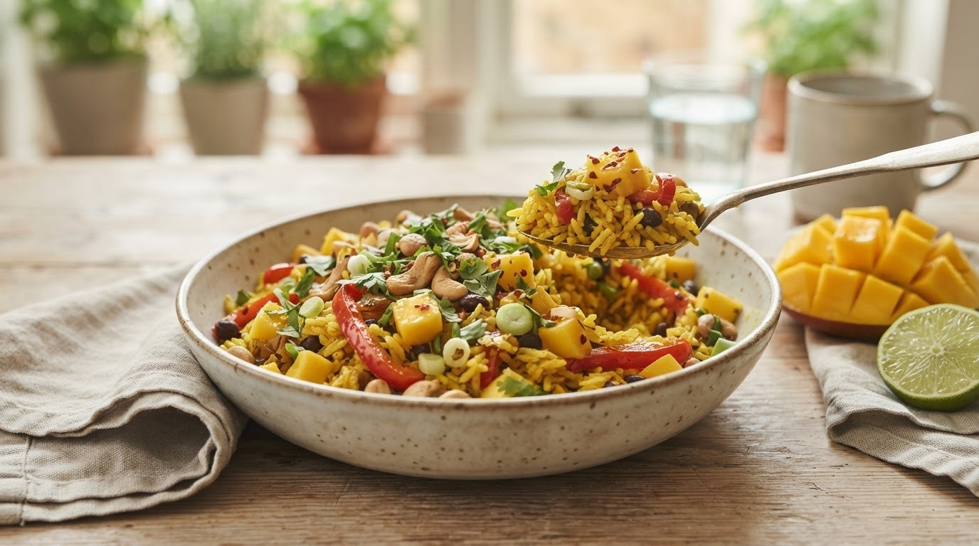 Carabische Rijstschotel met Cashewnoten