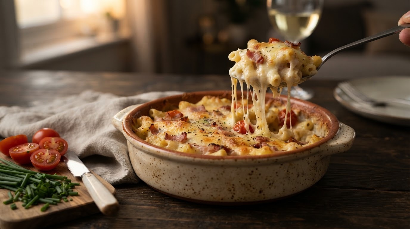 Carbonara, Macaroni met ham en Kaas recept Carbonara, Macaroni met ham en Kaas recept