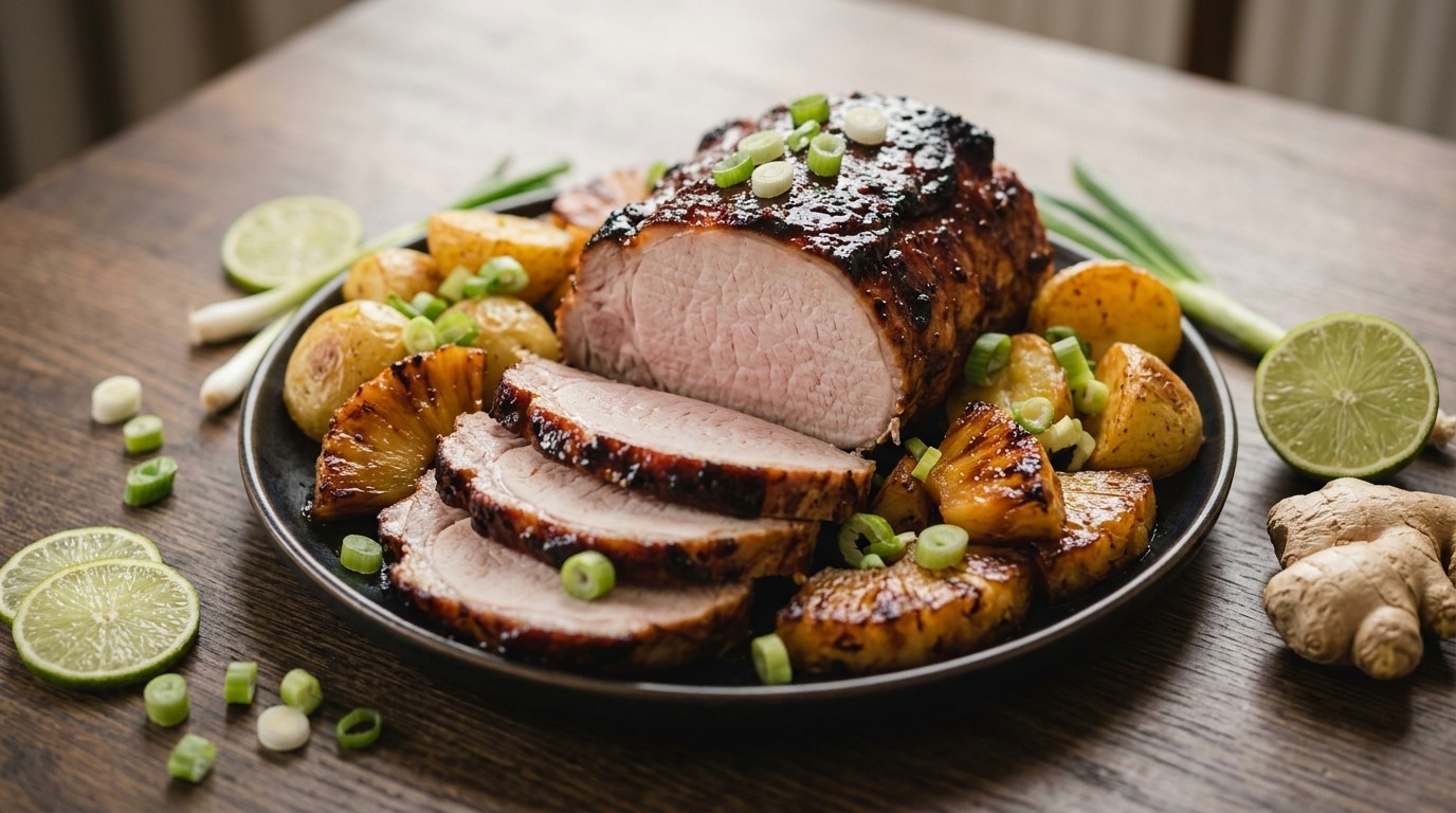 Casselerrib met Ananas en Lente-uitjes