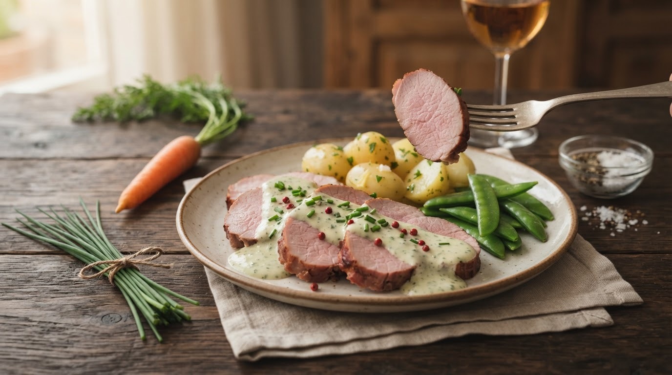 Casselerrib met Bieslookroom