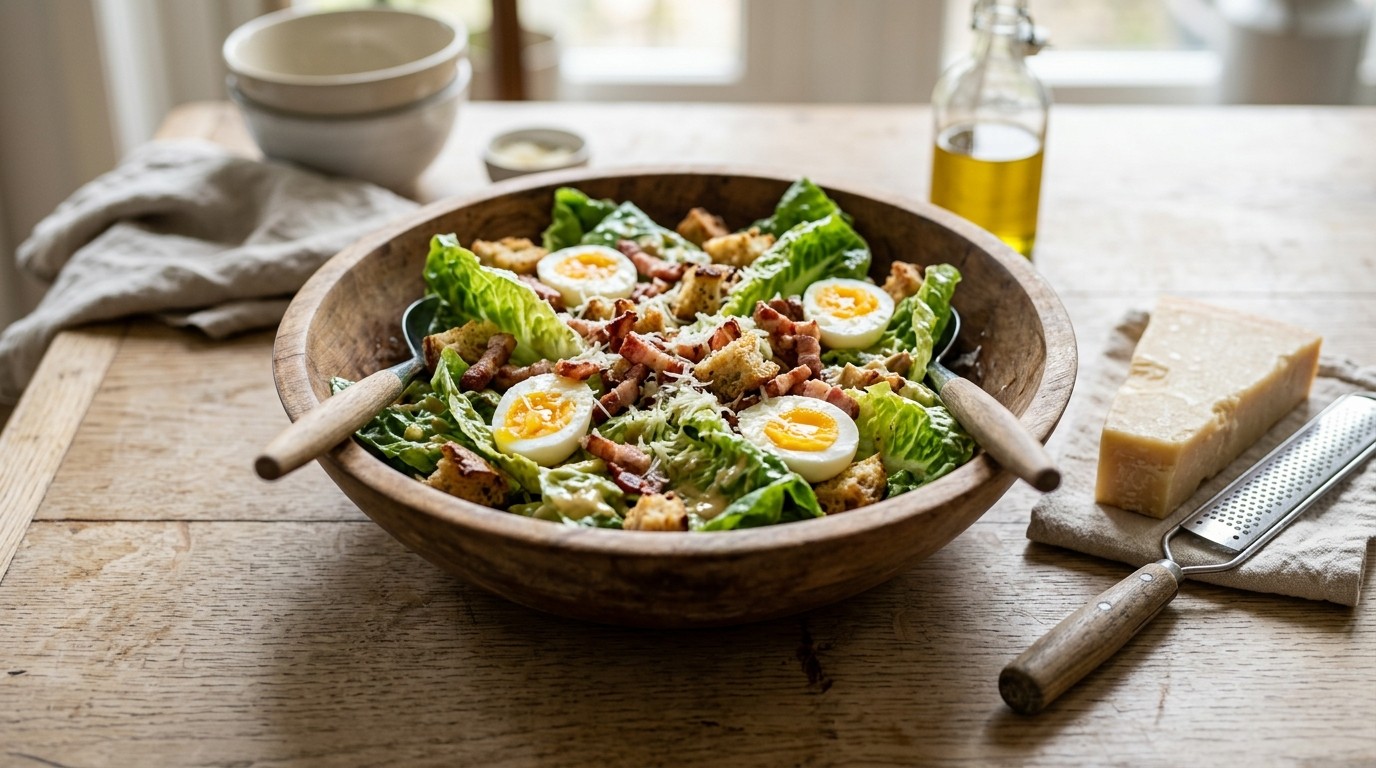 Ceasarsalade met Bacon en Croutons
