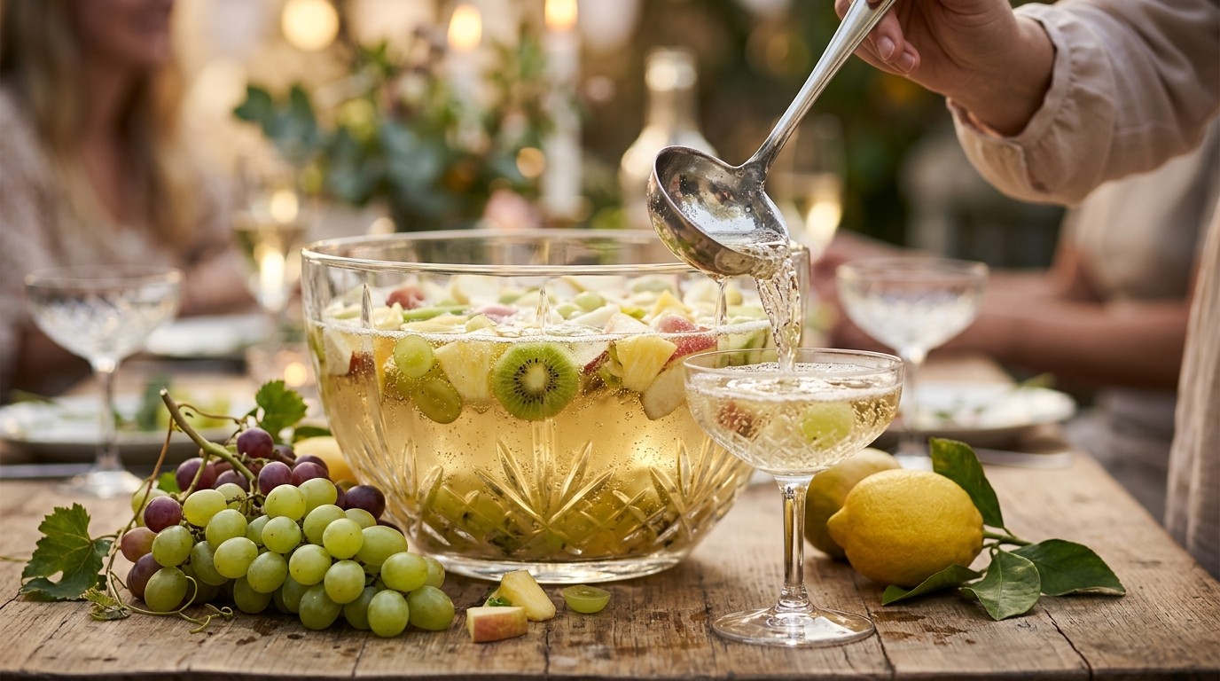 Champagnepunch met Vers Fruit recept Champagnepunch met Vers Fruit recept