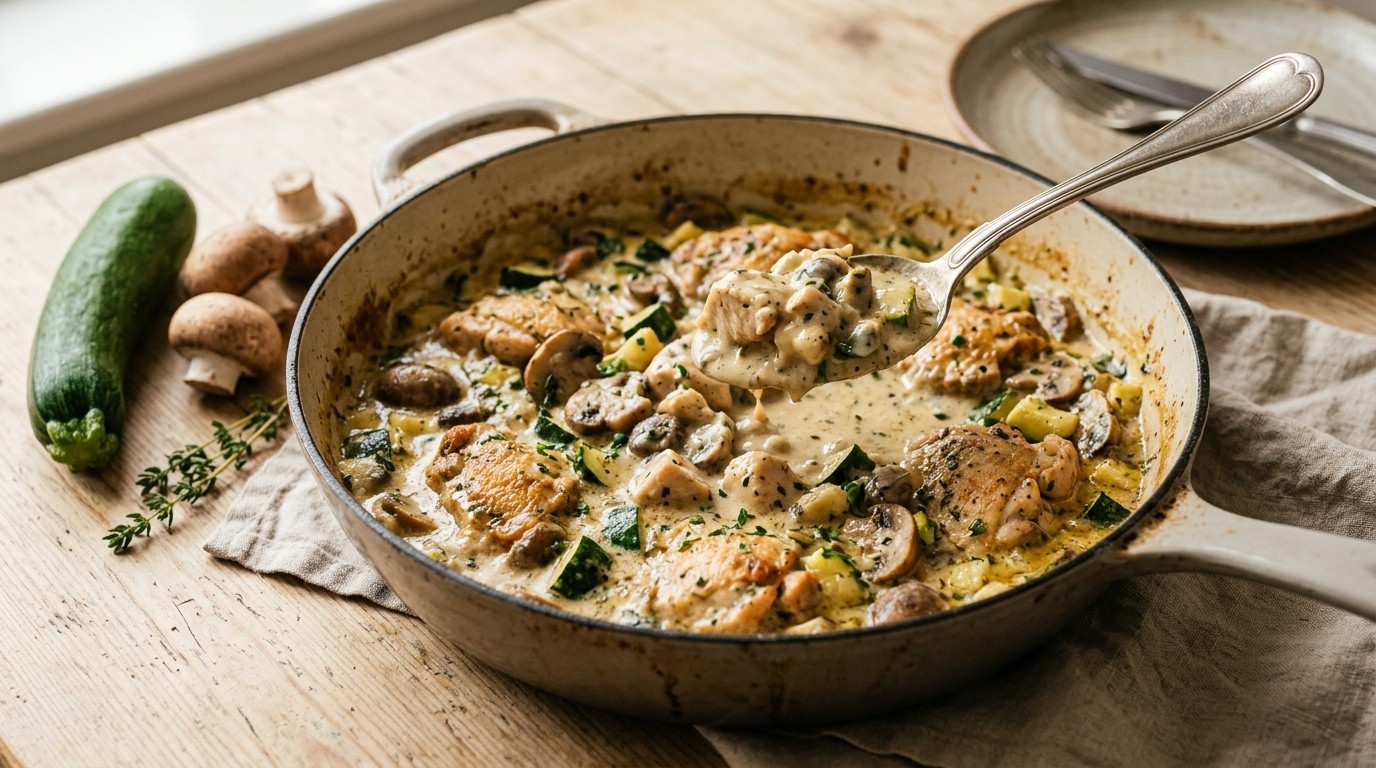 Champignon-kipragout recept Champignon-kipragout recept