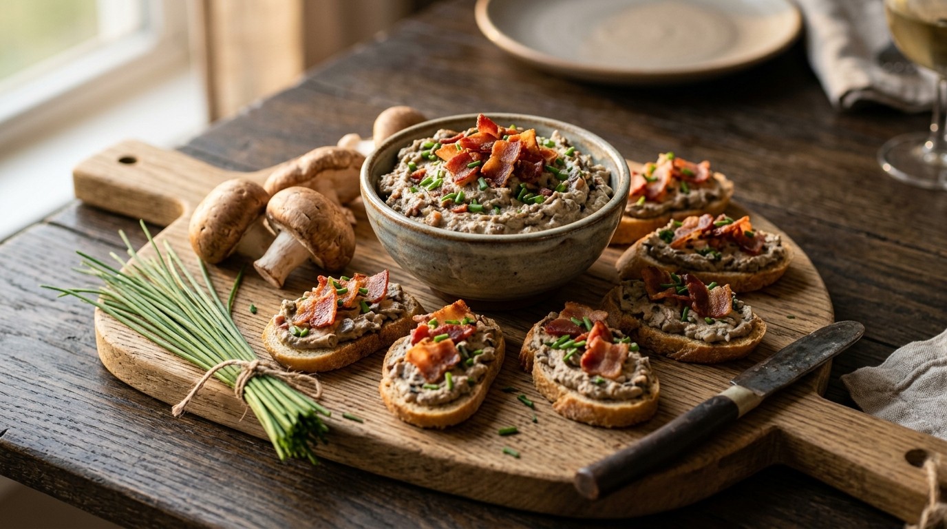 Champignonpaté met Krokante Ontbijtspek