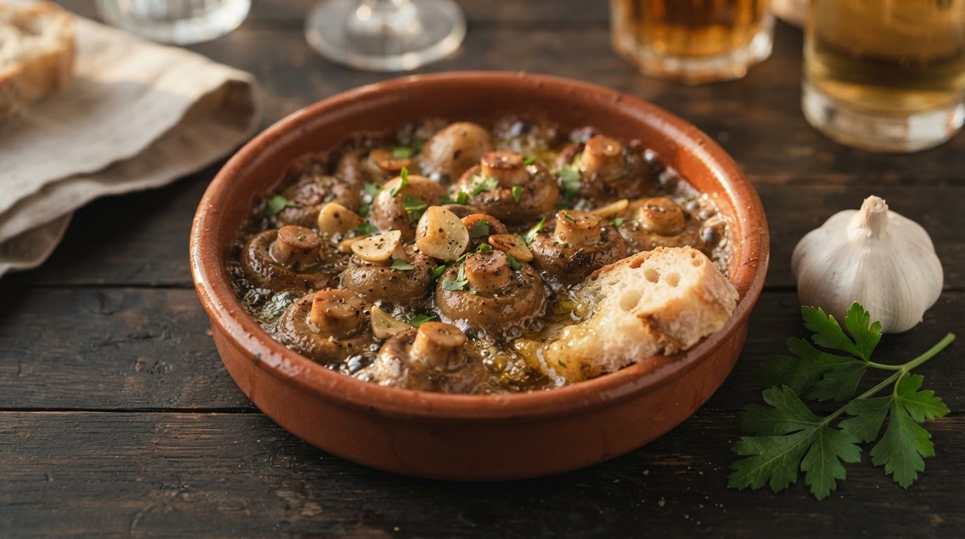 Champignons in Knoflookolie recept Champignons in Knoflookolie recept