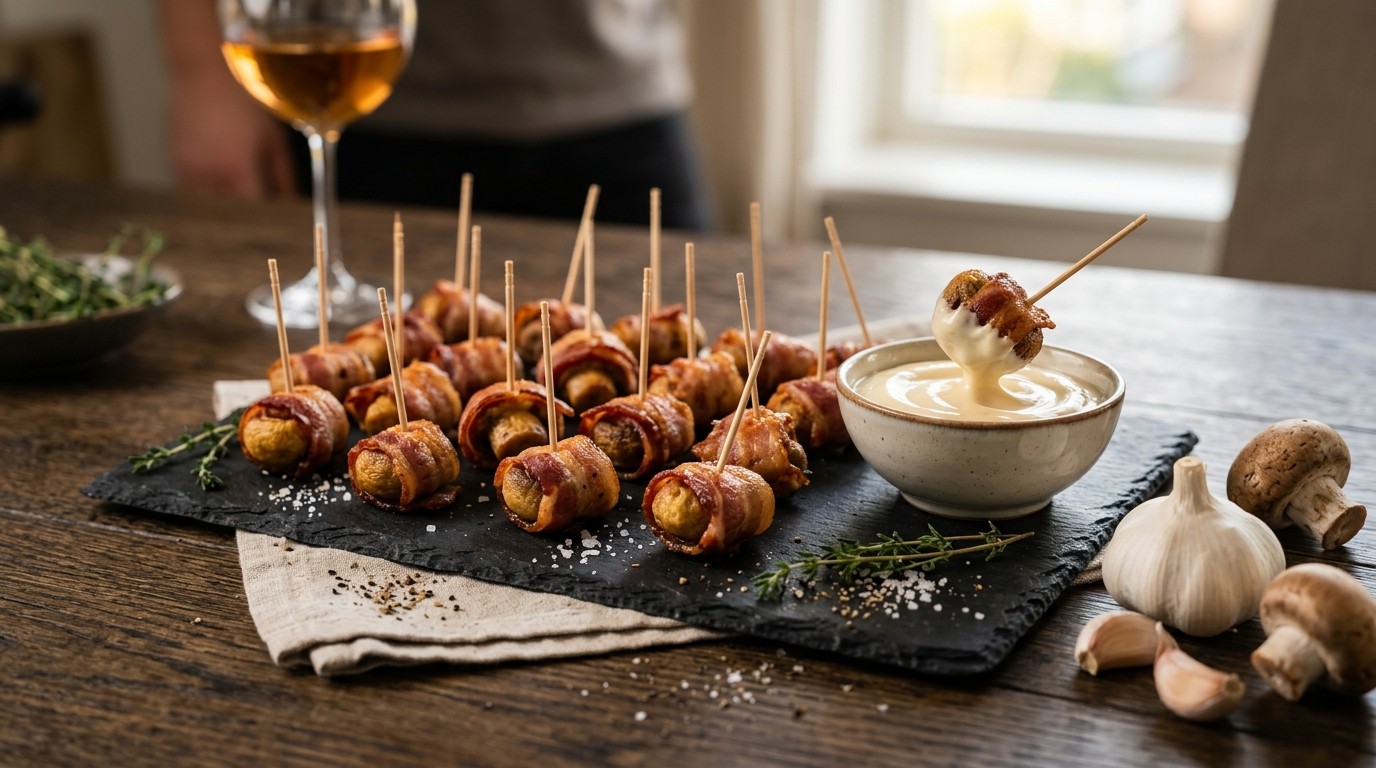 Champignons met Bacon en Knoflookmayonaise