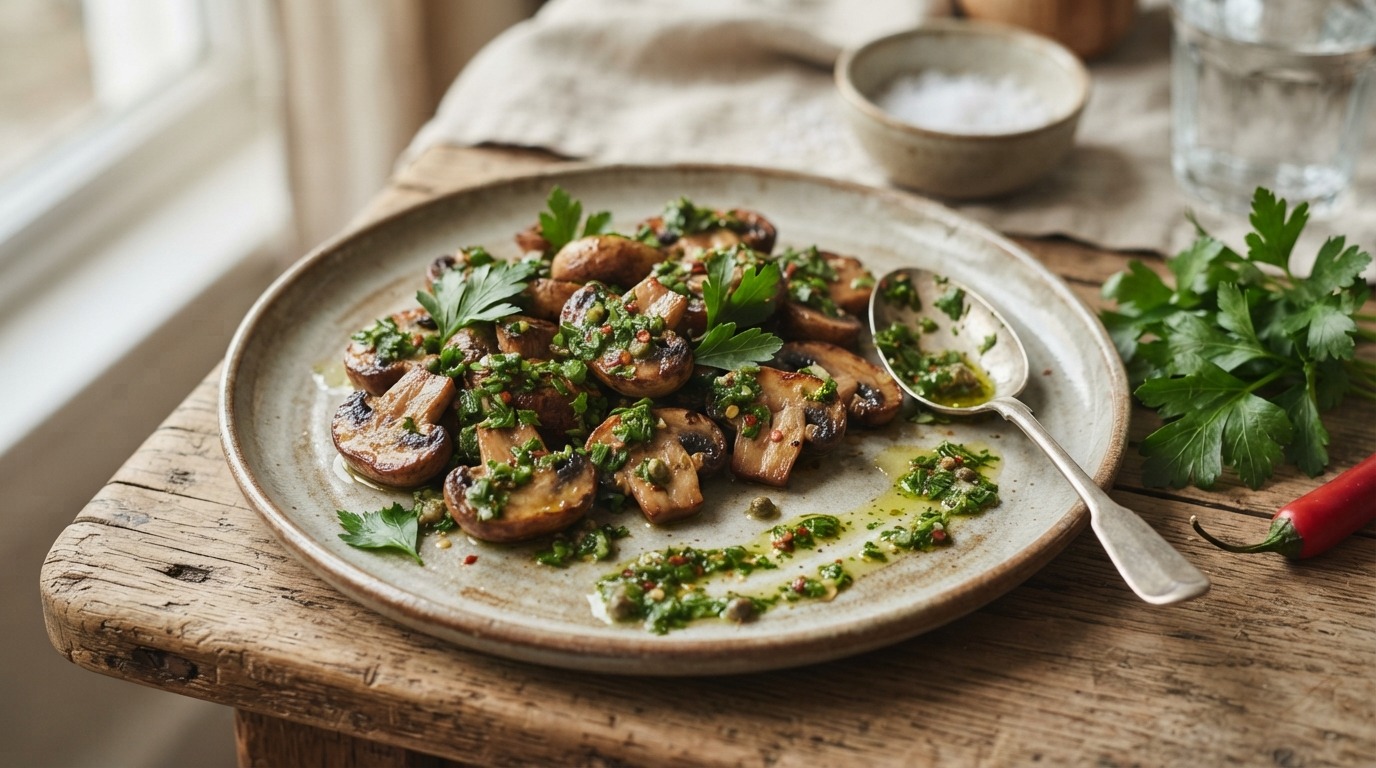 Champignons met Salsa Verde