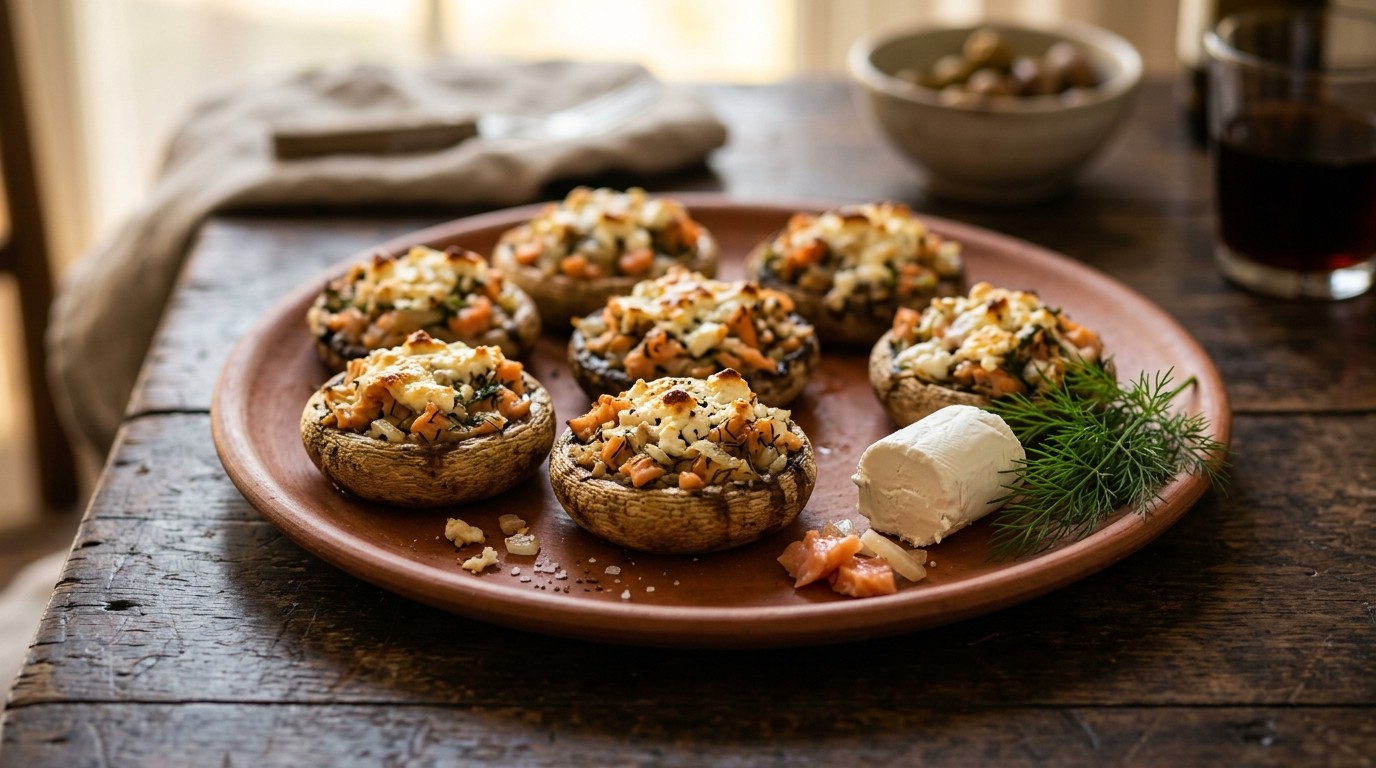 Champignons met Zalm en Geitenkaas
