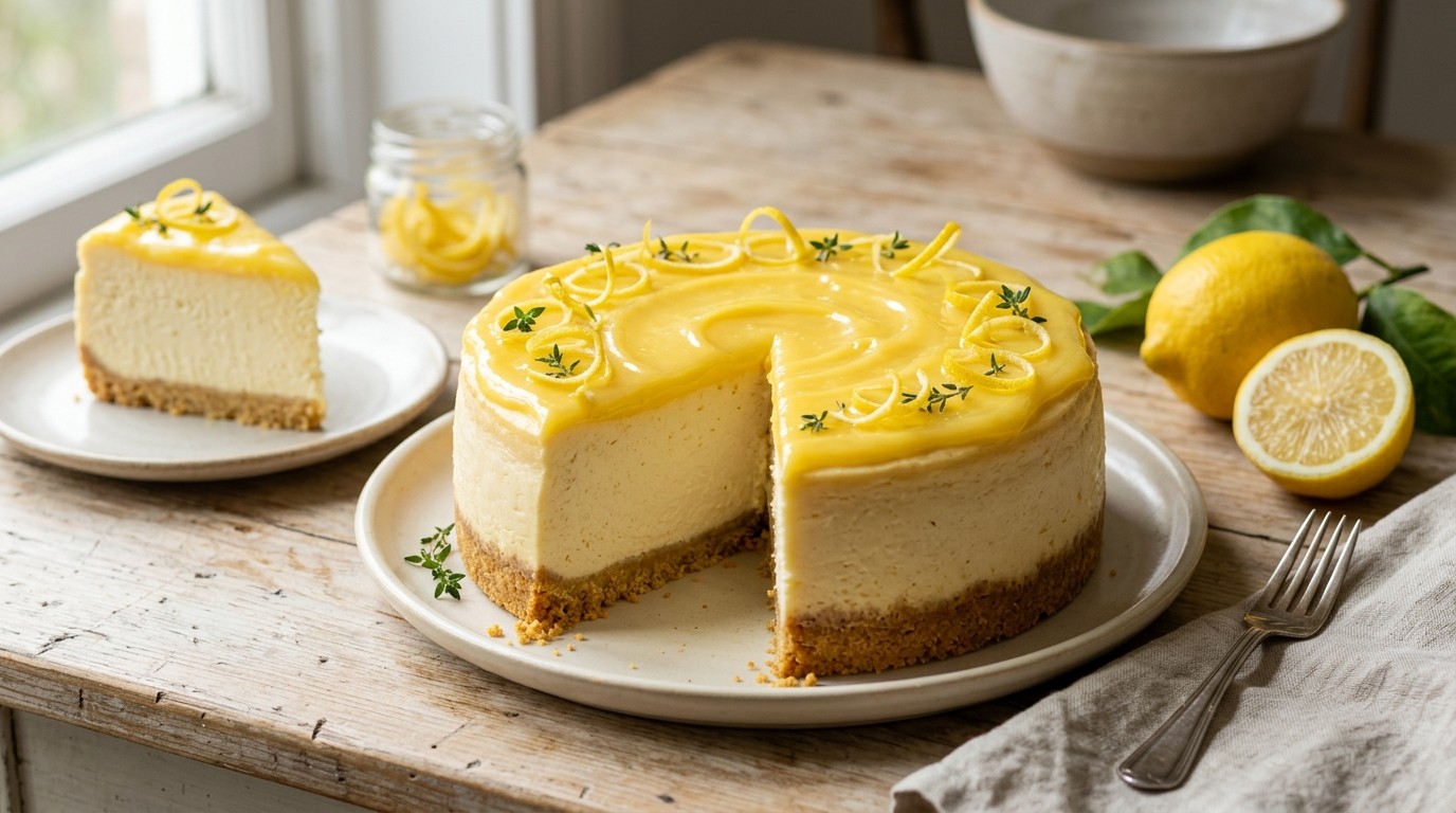 Cheesecake met Citroen en Lemon Curd