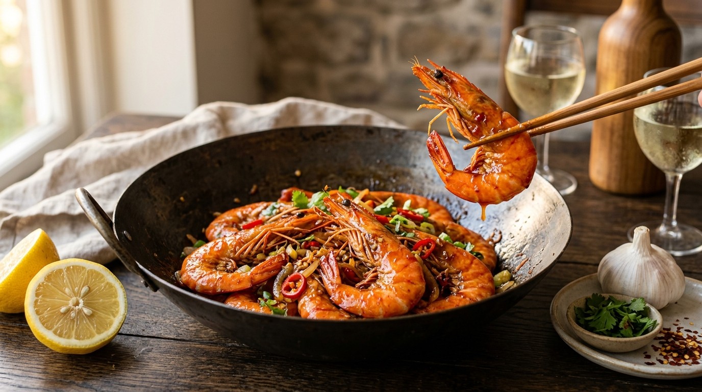 Chilli Ongepelde Garnalen