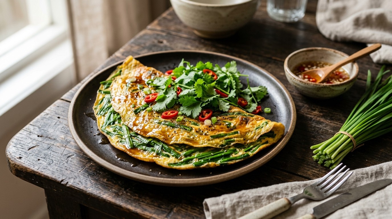 Chinese-bieslook Omelet