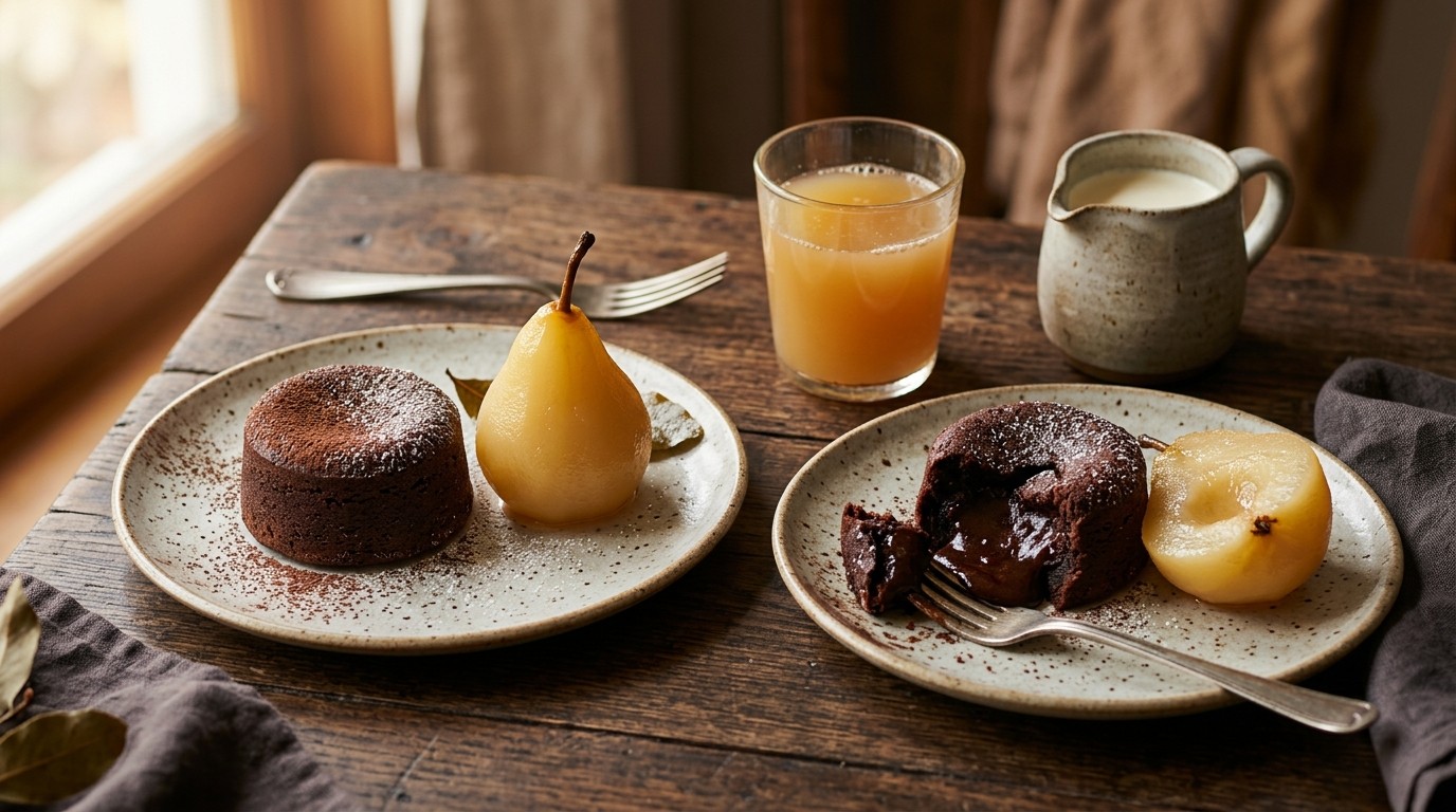 Chocolade Cakejes met Peren