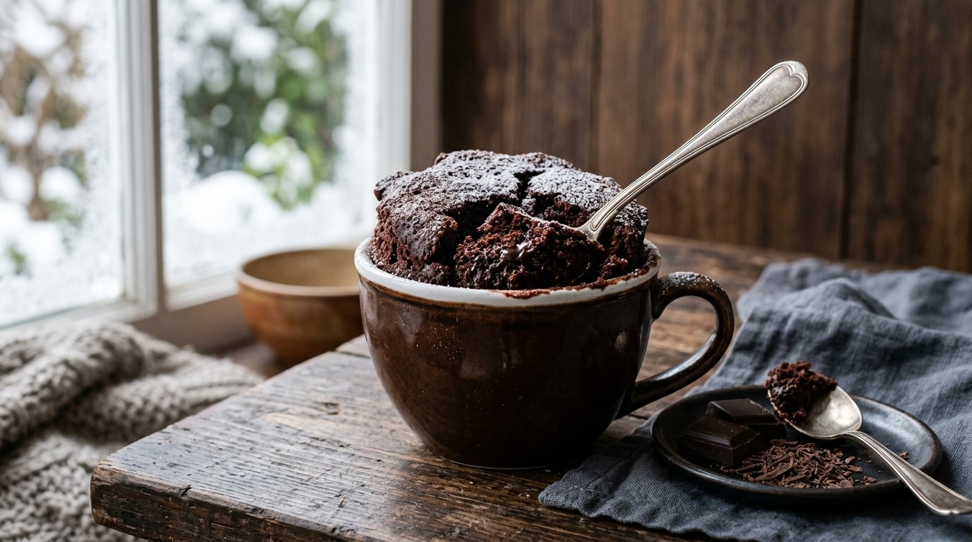 Chocolade-gebak-beker in 3 Minuten