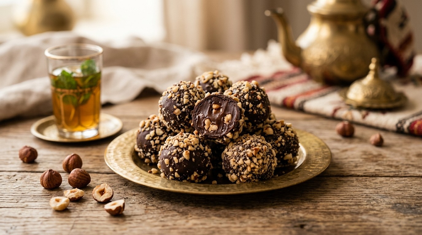 Chocolade/hazelnoottruffels recept Chocolade/hazelnoottruffels recept