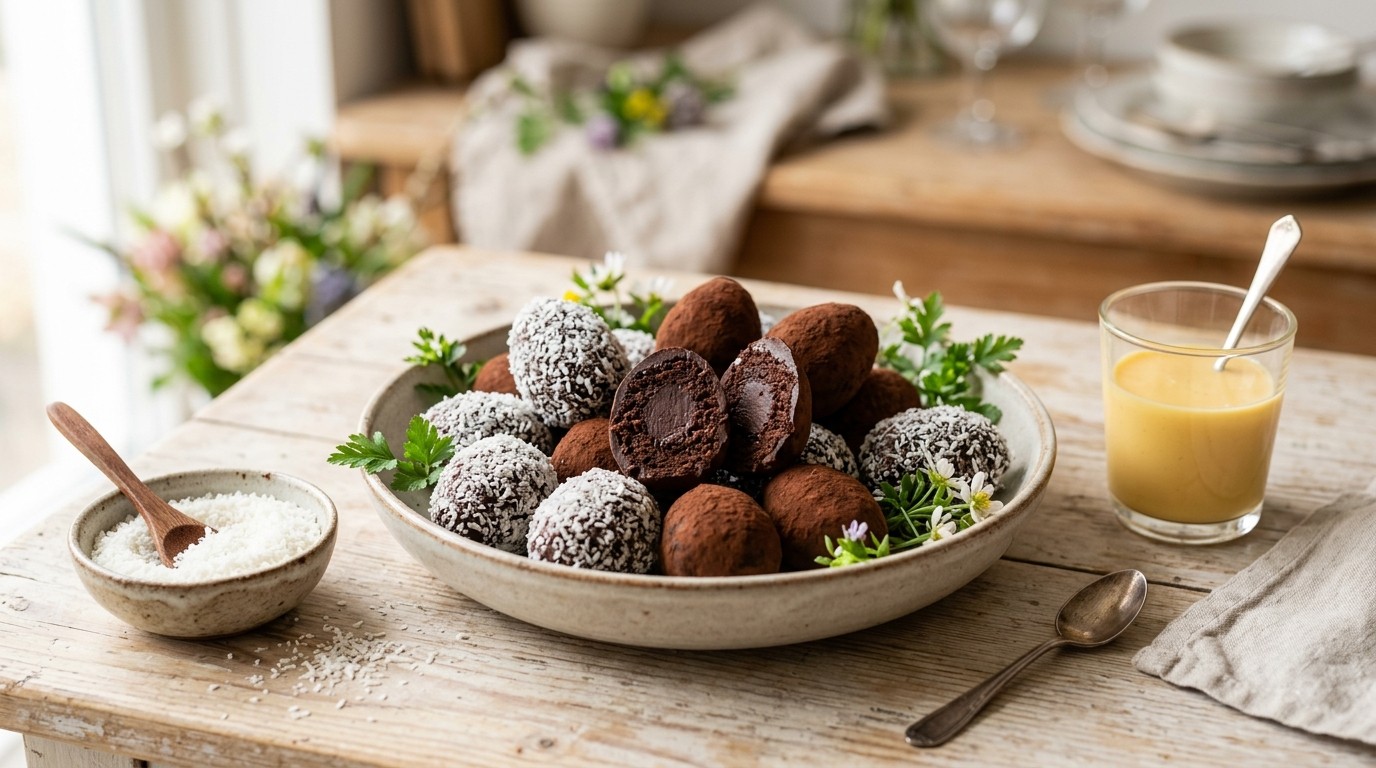 Chocolade-kokoseieren Voor Buffet