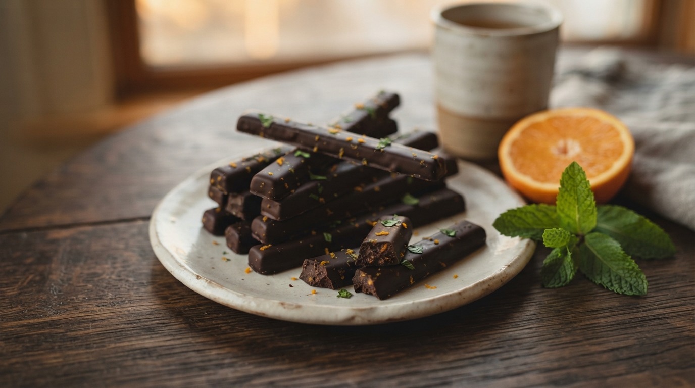 Chocolade Staafjes met Munt en Sinaasappel
