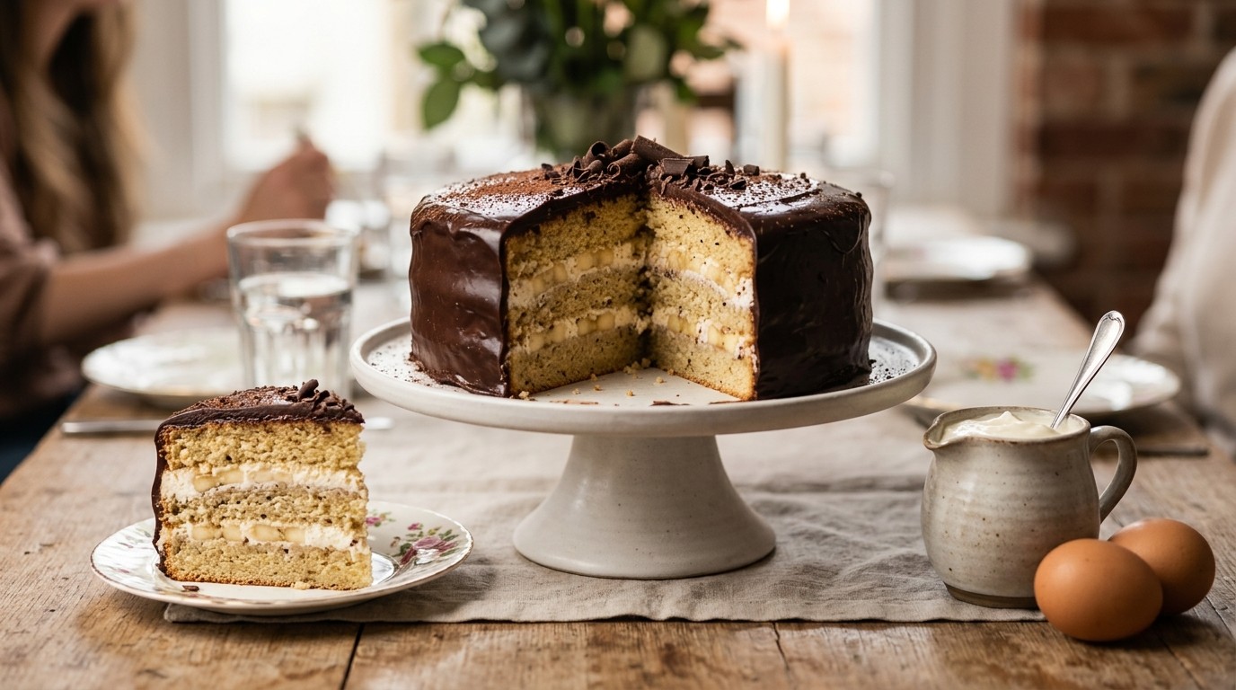 Chocolade Taartje met Banaan