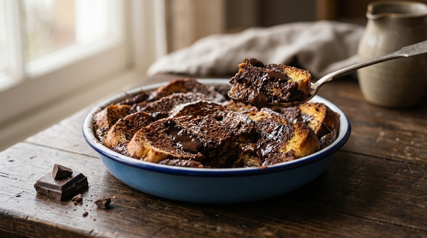 Chocoladebroodboterpudding recept Chocoladebroodboterpudding recept