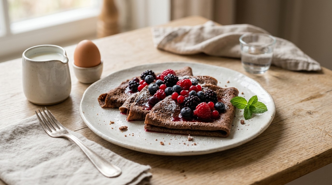 Chocoladeflensjes met Bosvruchten