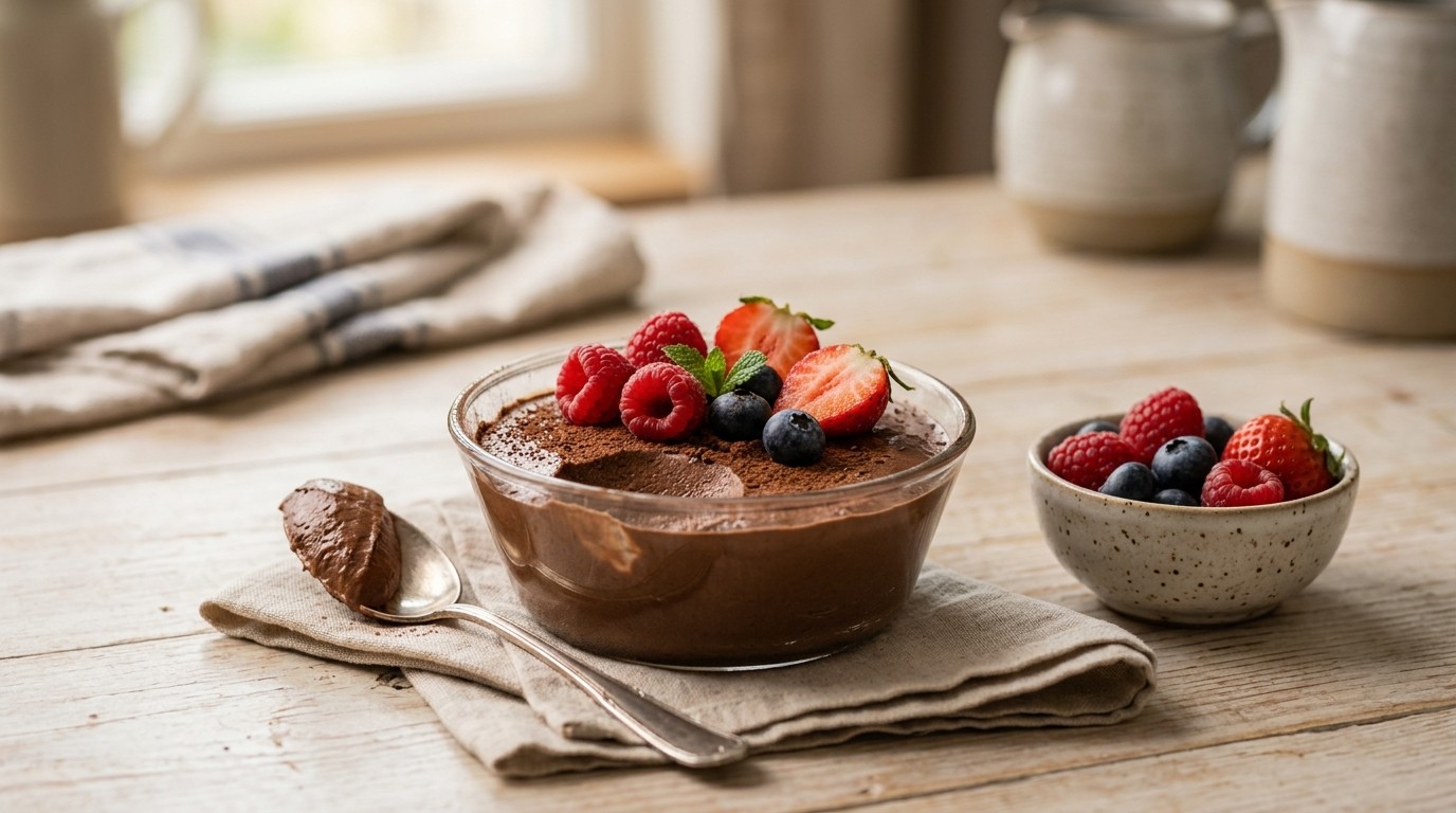 Chocolademousse met Verse Vruchten