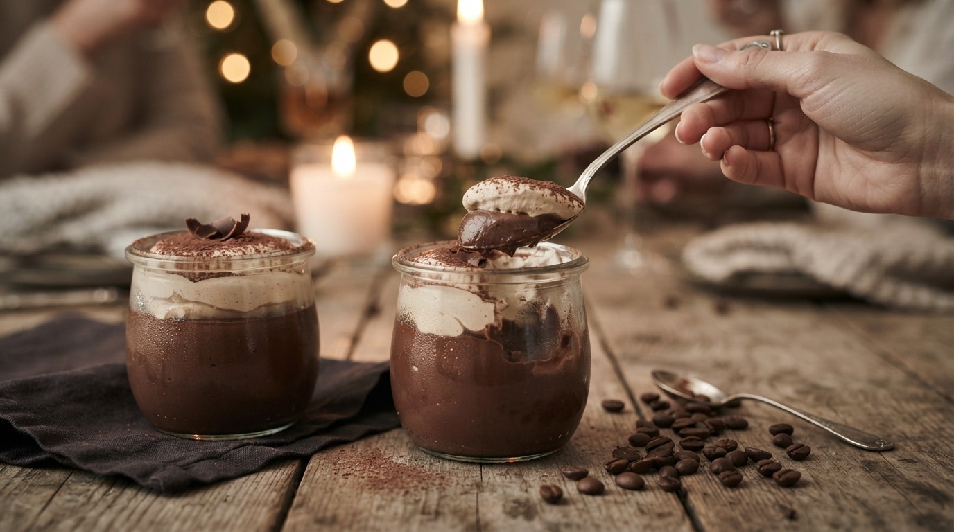 Chocoladepotjes met Koffieroom recept Chocoladepotjes met Koffieroom recept