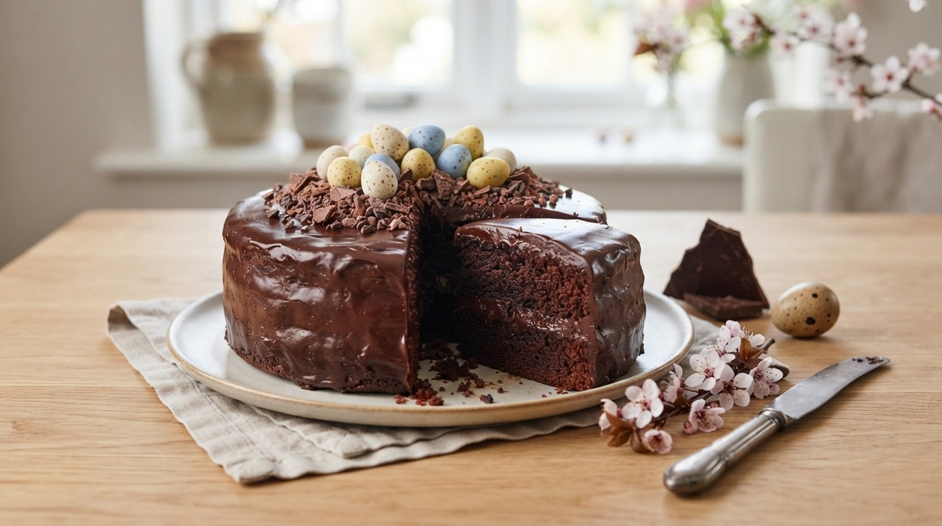 Chocoladetaart met Ganache en Paaseitjes