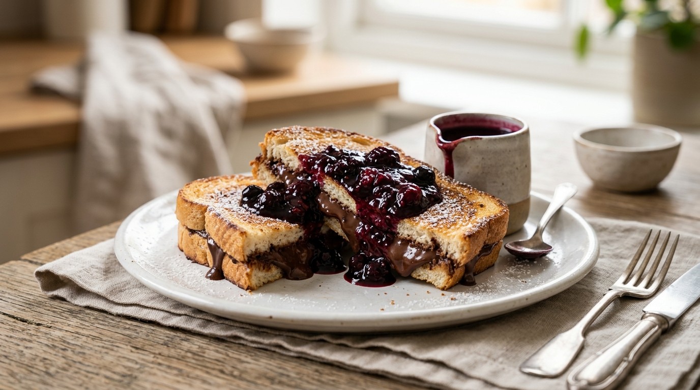Chocoladetosti met Bosvruchtensaus recept Chocoladetosti met Bosvruchtensaus recept