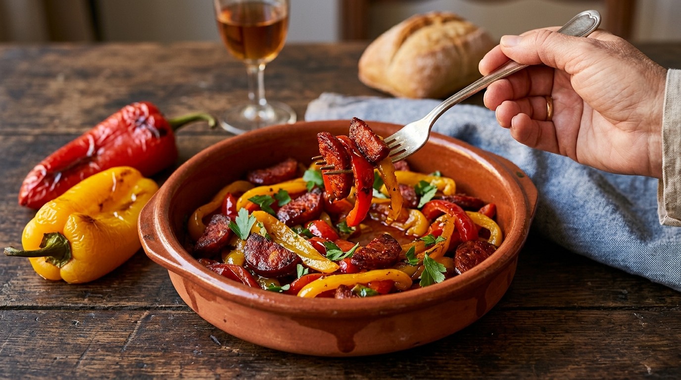 Chorizo met Geroosterde Paprika´s recept Chorizo met Geroosterde Paprika´s recept
