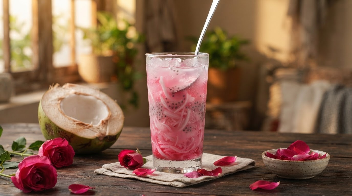 Cocktail met Rozensiroop