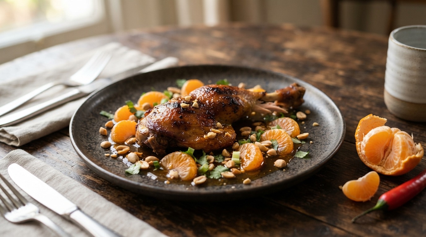 Confit van kip met Mandarijnensaus