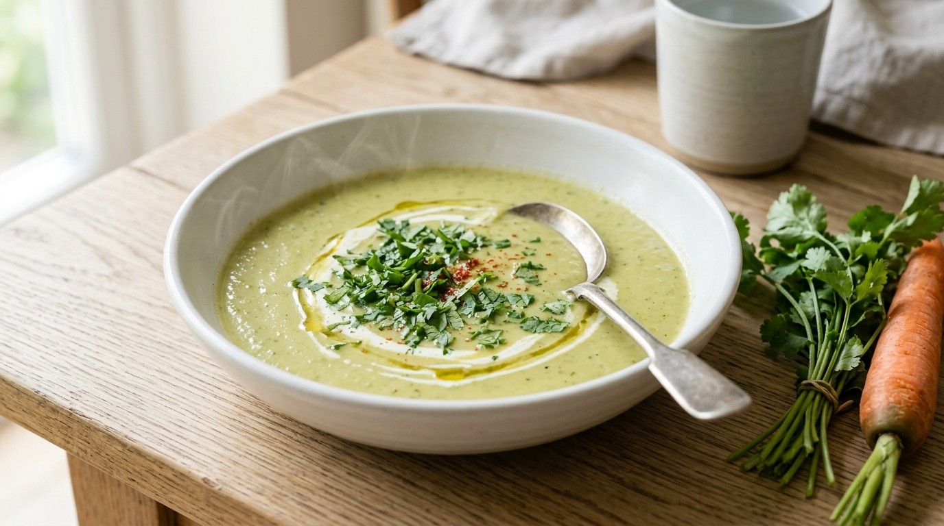 Courgette-koriandersoep