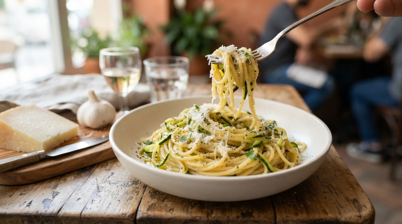 Courgette-pasta