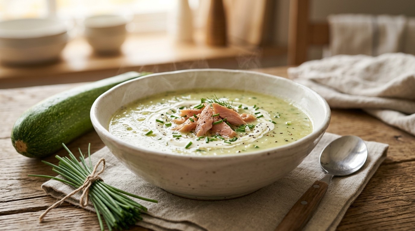 Courgettesoep met Gerookte Forel