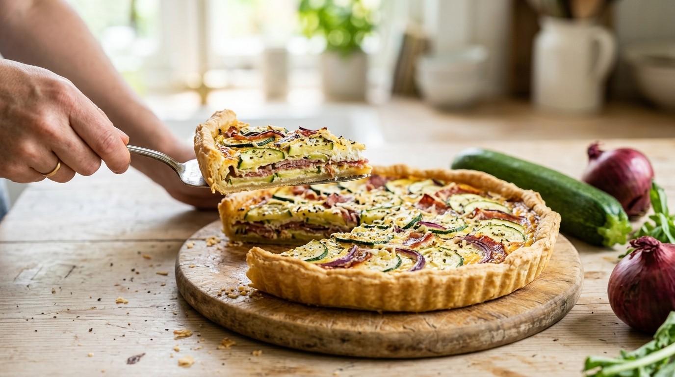 Courgettetaart met Geitenkaas