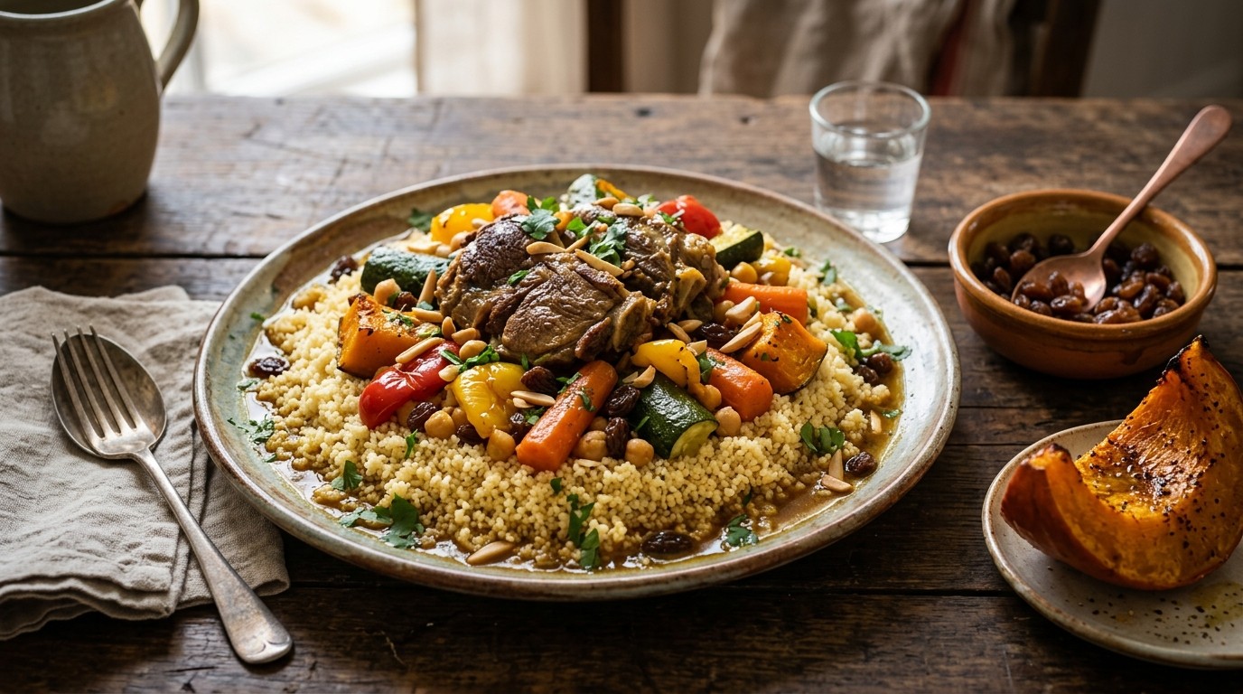 Couscous met Lamsschouder en Verse Groenten