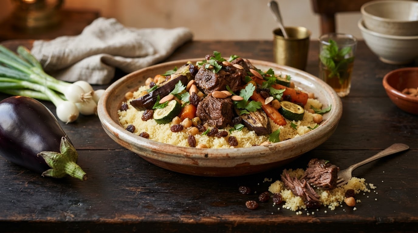 Couscous met Riblappen en Verse Groenten