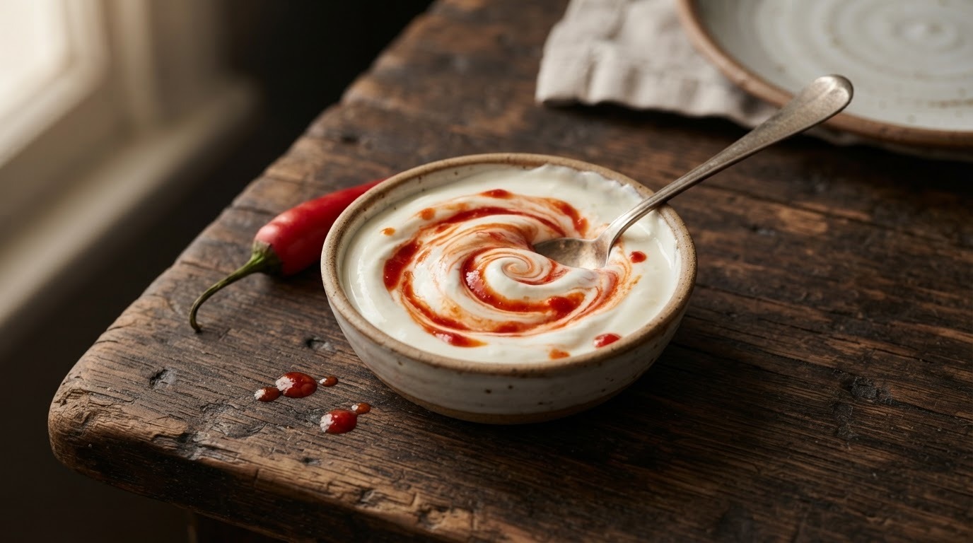 Creme Fraiche met Chilisaus