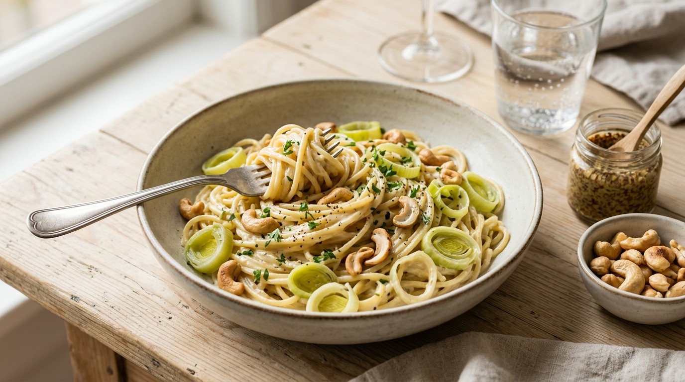 Créme Pasta met Prei