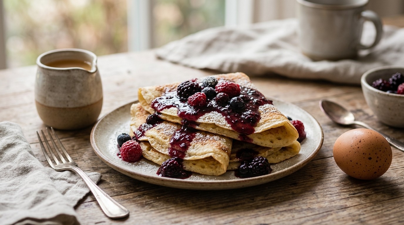 Crepe Frisée met Bosvruchtensaus