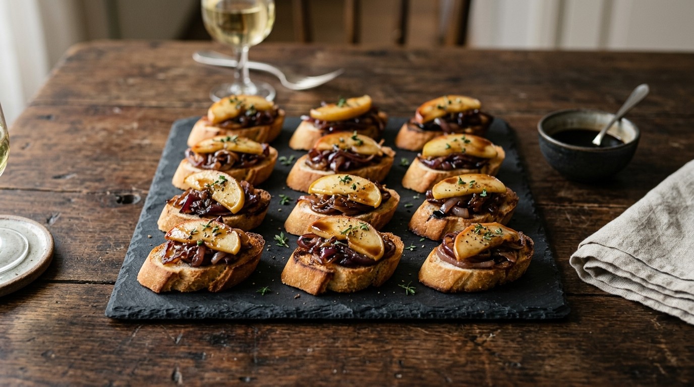 Crostini met Appel en ui