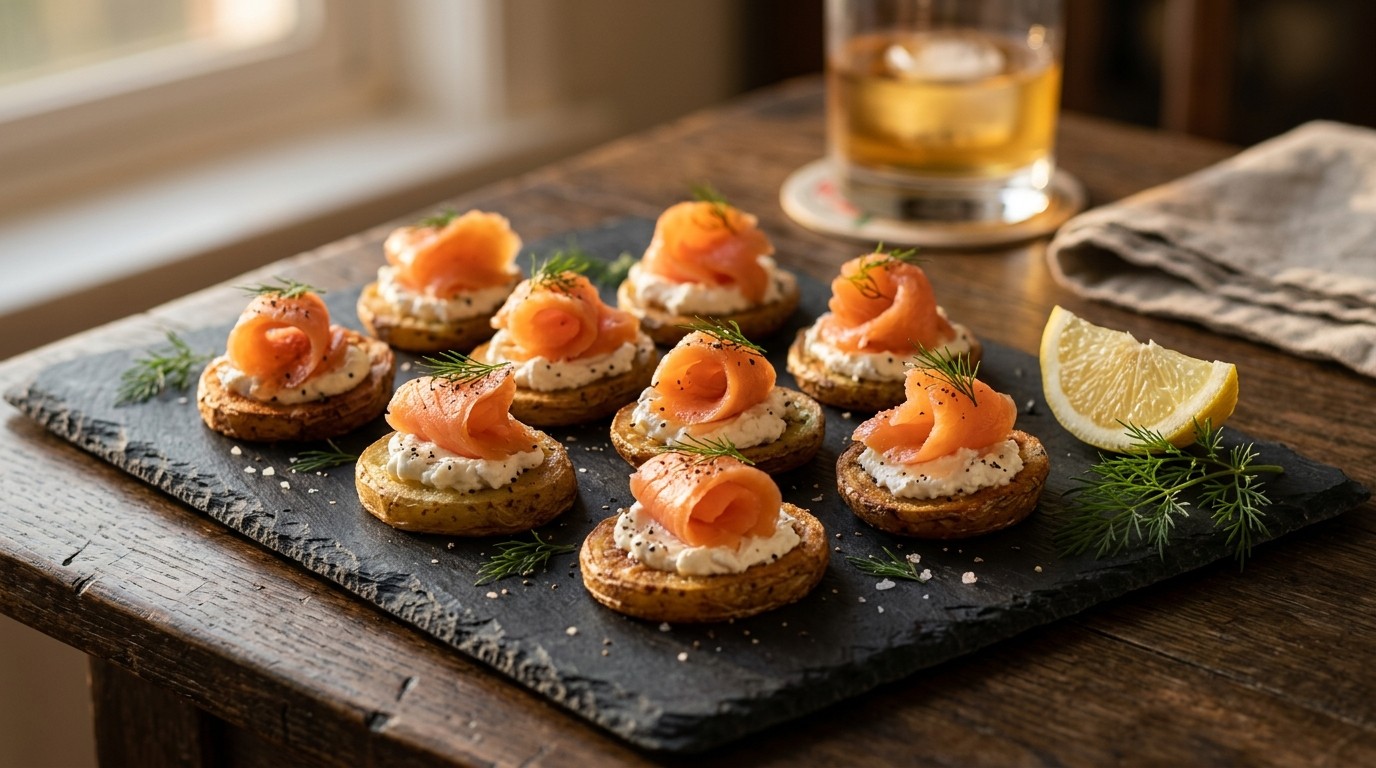 Crostini van Aardappel met Gerookte Zalm