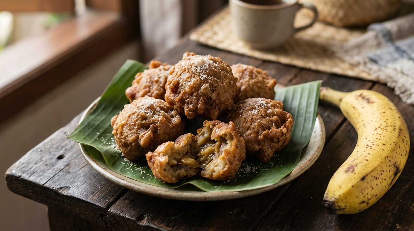 Cucur Kodok (gefrituurde Bananenballen)