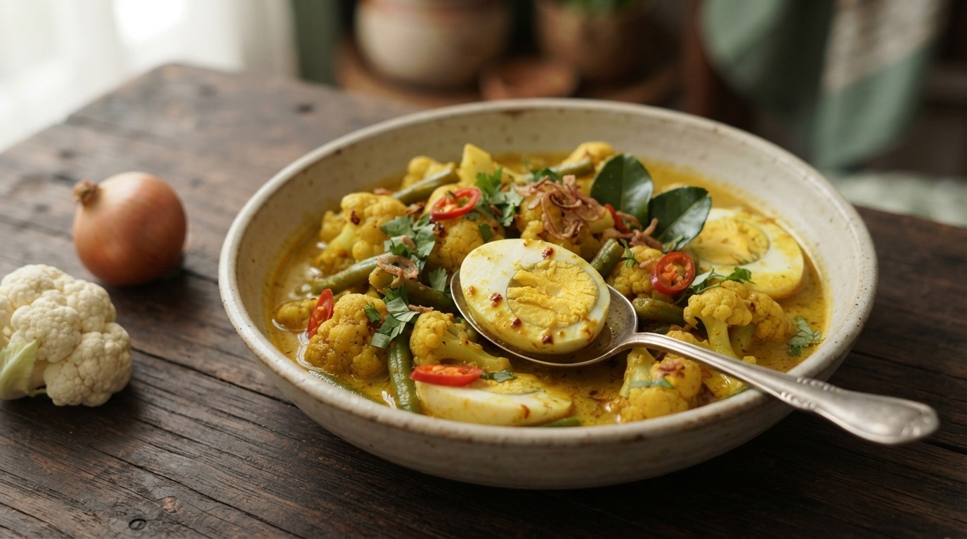 Curry met ei en Bloemkool
